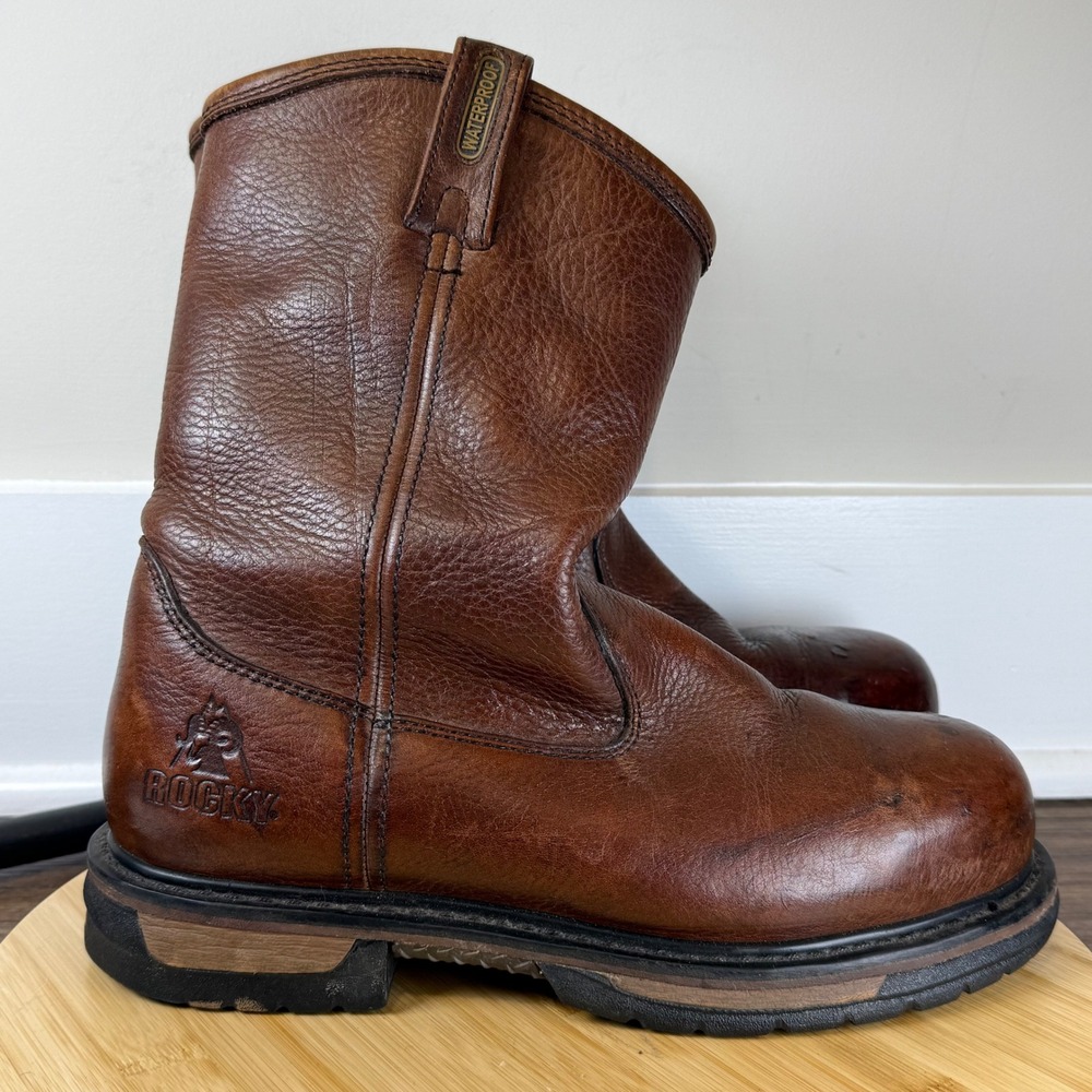 Rocky‎ IronClad Work Boots Men's 9.5M Brown Good Waterproof Leather 6685 EH